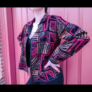 Vintage Geometric Shimmer Jacket